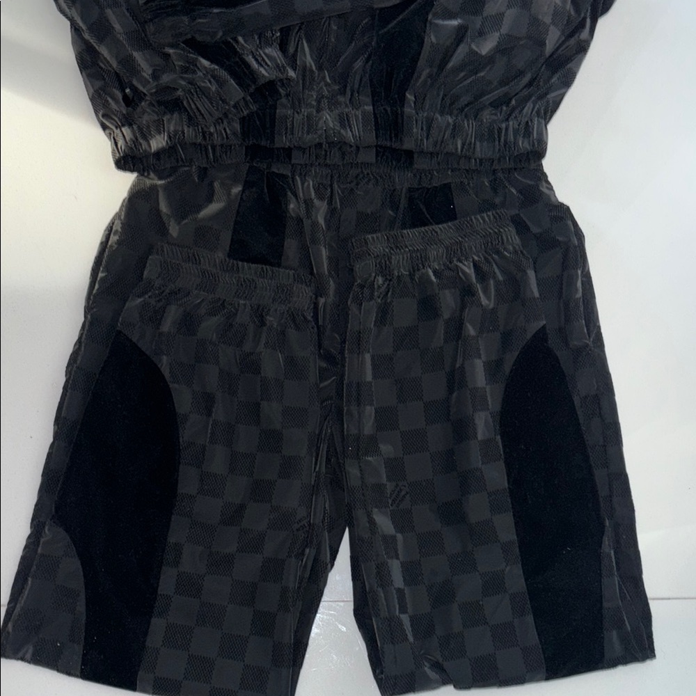 Louis Vuitton Black Checkered Zip Up Sweater